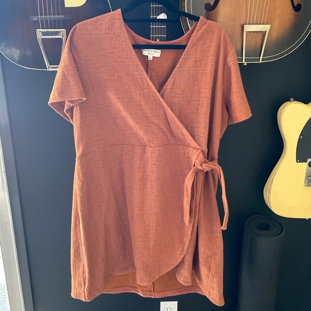 Madewell texture and thread burnt orange dress 3x